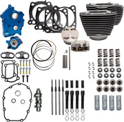 S&S Cycle 124" Power Package for 2017-2025 Harley-Davidson Performance Kit Black Highlighted Fins Big Bore #310-1054C