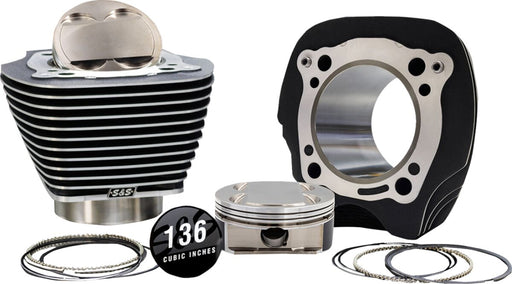 S&S Cycle 132" High Compression/ 136" Big Bore Kit for 2019-2025 Harley-Davidson Black Non-Highlighted Fins