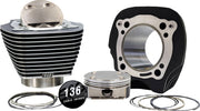 S&S Cycle 132" High Compression/ 136" Big Bore Kit for 2019-2025 Harley-Davidson Black Granite Highlighted Fins