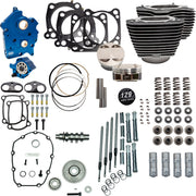 S&S Cycle 129" Power Package for M8 for 2017-2023 Harley-Davidson Performance Kit Highlighted Fins Wrinkle Black Engine #310-1224C