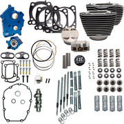 S&S Cycle 132" Power Package for M8 for 2017-2025 Harley-Davidson Performance Kit Highlighted Fins Wrinkle Black Engine #310-1229C