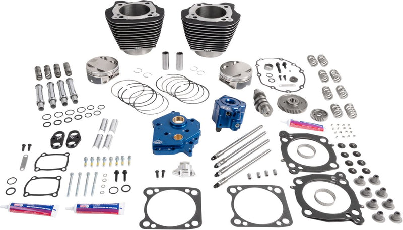 S&S Cycle 132" Power Package Engine Performance Kit for 2017-2026 Harley-Davidson Black Highlighted Fins HPT496 Series #310-1390
