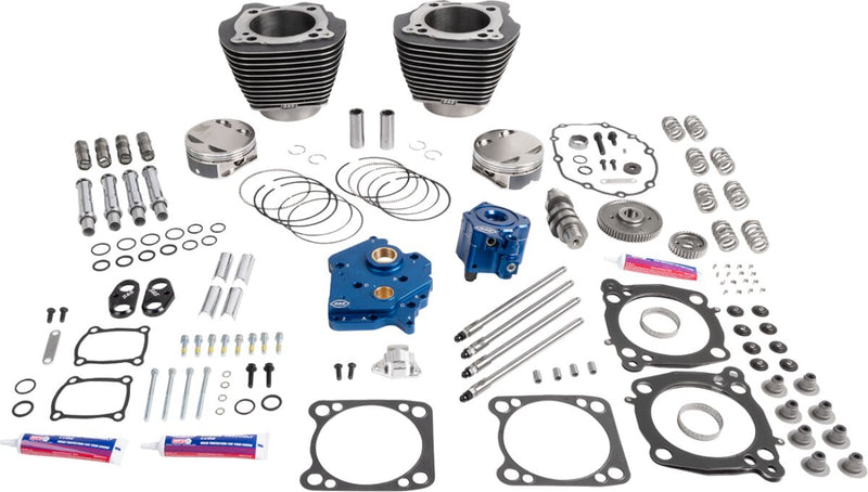 S&S Cycle 132" Power Package Engine Performance Kit for 2017-2026 Harley-Davidson Black Granite HPT496 Series #310-1391
