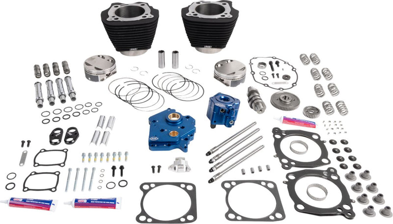 S&S Cycle 132" Power Package Engine Performance Kit for 2017-2026 Harley-Davidson Black Non-Highlighted Fins HPT496 Series #310-1392