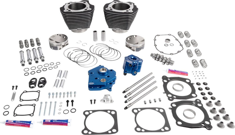 S&S Cycle 132" Power Package Engine Performance Kit for 2017-2026 Harley-Davidson Black Highlighted Fins HPT496 Series #310-1393