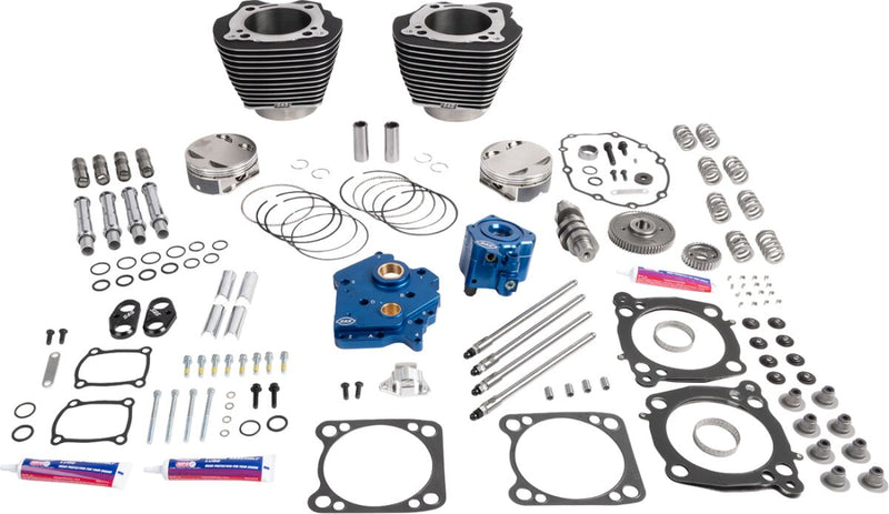 S&S Cycle 132" Power Package Engine Performance Kit for 2017-2026 Harley-Davidson Black Highlighted Fins HPT496 Series #310-1403