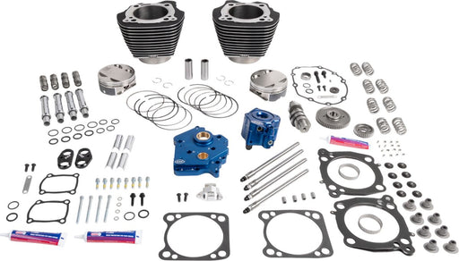 S&S Cycle 129" Power Package Engine Performance Kit for 2017-2026 Harley-Davidson Black Highlighted Fins HPT496 Series