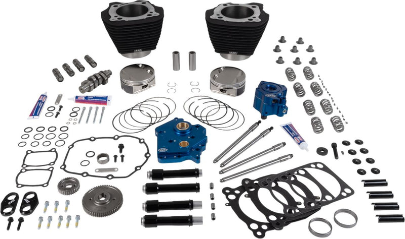 S&S Cycle 129" Power Package Engine Performance Kit for 2017-2026 Harley-Davidson Black Non-Highlighted Fins HPT496 Series #310-1397