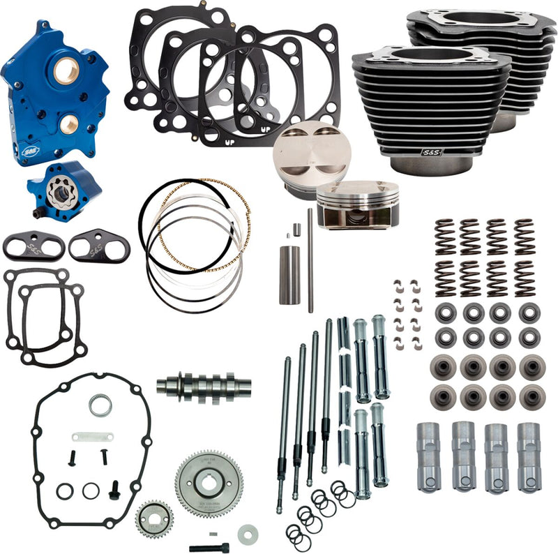 S&S Cycle 128" Power Package for 2017-2026 Harley-Davidson Performance Kit Black Granite Highlighted Fins 550G #310-1110D