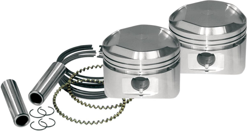 S&S Cycle Super Stock Piston KIT 3 1/2" Std-size HIGH Compression W/ Rings for Harley-Davidson Touring, Softail, Sportster & Dyna 1983-2003