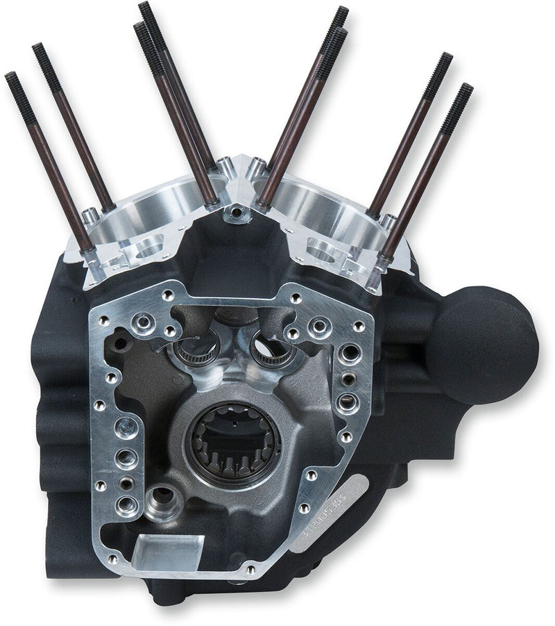 S&S Cycle Crankcase for Dyna Powder-Coated Wrinkle Black 356 T-6 Aluminium