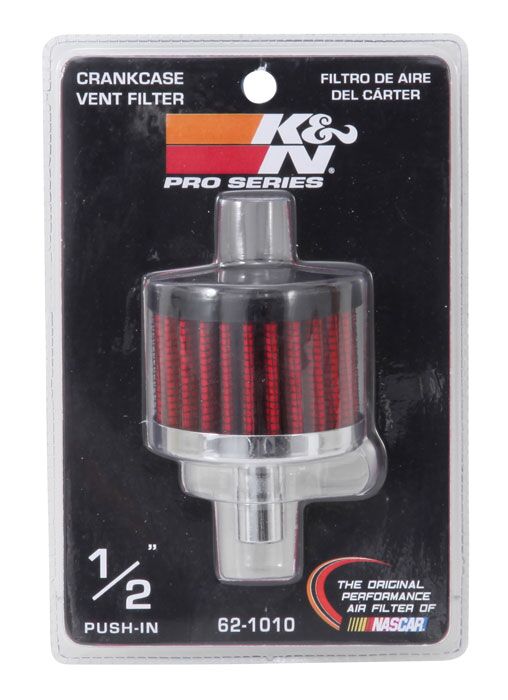 K & N Crankcase Vent Filters Black Chrome #62-1010