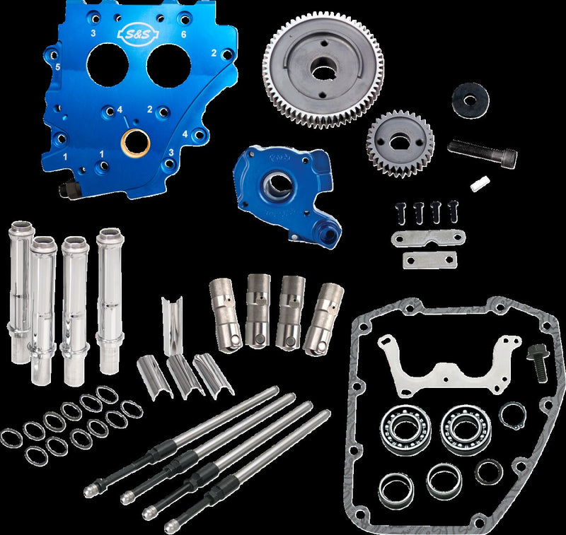 S&S Cycle Cam Chest Kit without Cams for Gear Drive Twin Cam for 1999-2006 Harley-Davidson Camchest Kit Chrome #310-1267