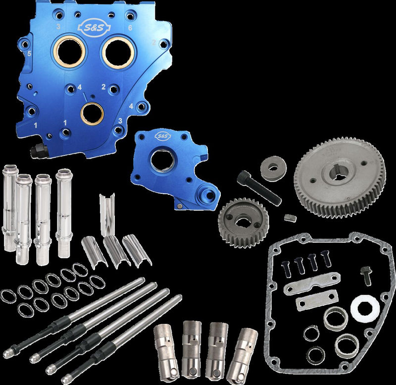 S&S Cycle Cam Chest Kit without Cams for Gear Drive Twin Cam for 2006-2017 Harley-Davidson Camchest Kit Chrome #310-1269