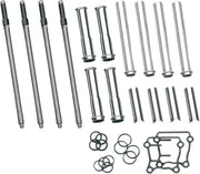 S&S Cycle Adjustable Pushrod Cover Kit with Chrome Covers Pushrod Kit Chromoly Steel Set of 4