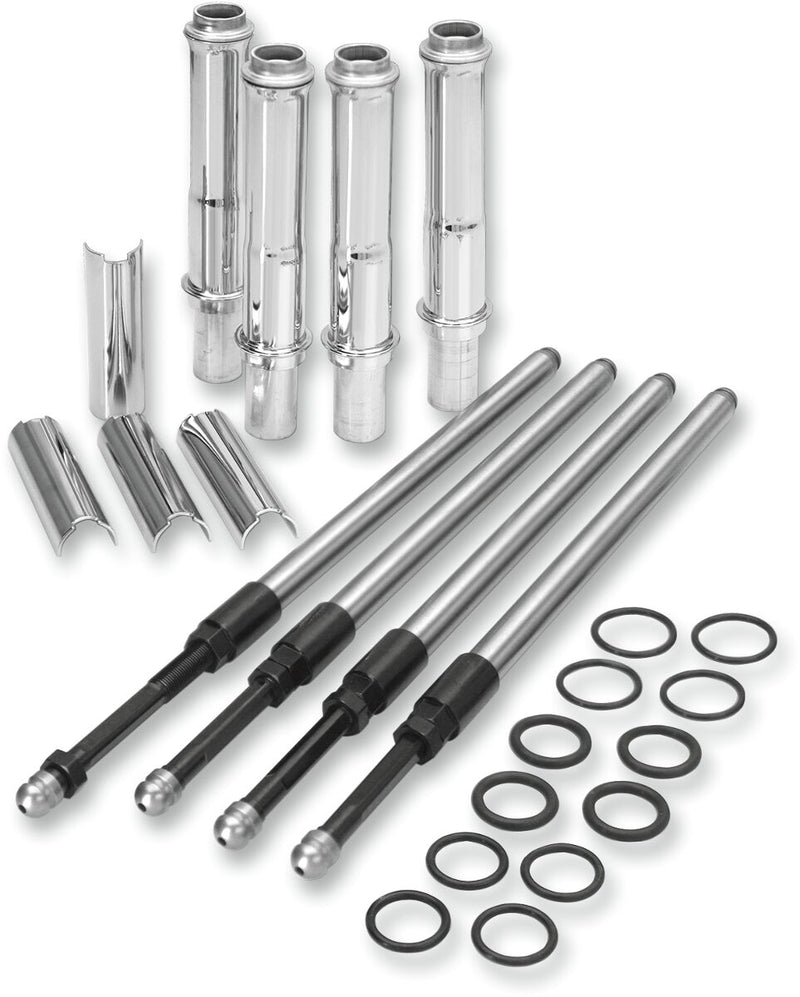 S&S Cycle Quickee Pushrod Kit with Chrome Covers Chromoly Steel #106-6051