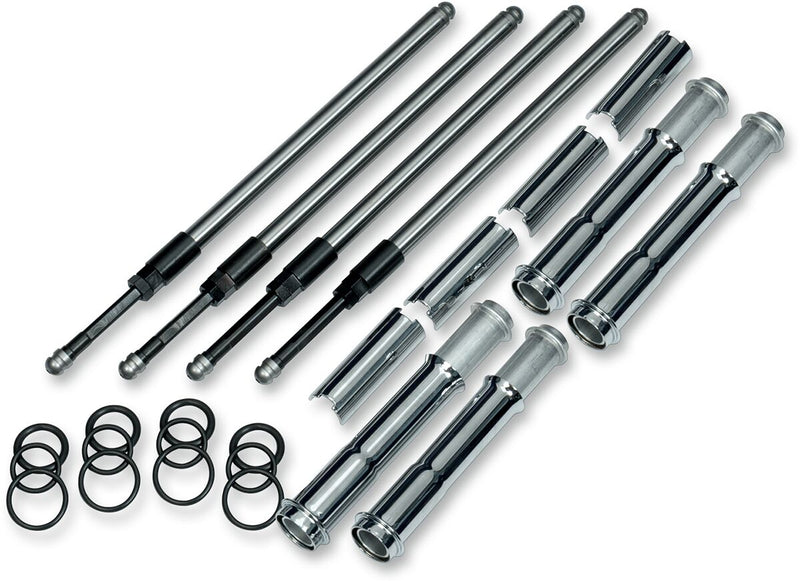 S&S Cycle Quickee Pushrod Kit with Chrome Covers Chromoly Steel #930-0123