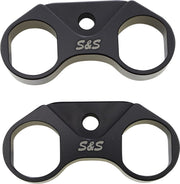 S&S Cycle Tappet Cuffs Anodised Black Lifter Guide Billet Aluminium Pair #330-0741