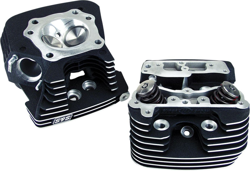 S&S Cycle 89 cc Super Stock® Cylinder Heads Cylinder Head Kit Powder-Coated Wrinkle Black Aluminium Pair
