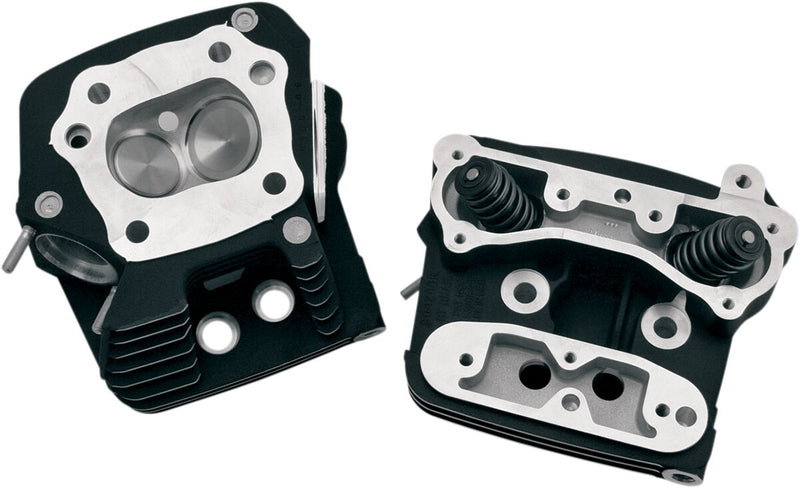 S&S Cycle Performance Replacement Head Cylinder Head Kit Powder-Coated Wrinkle Black Low Compression Aluminium Pair