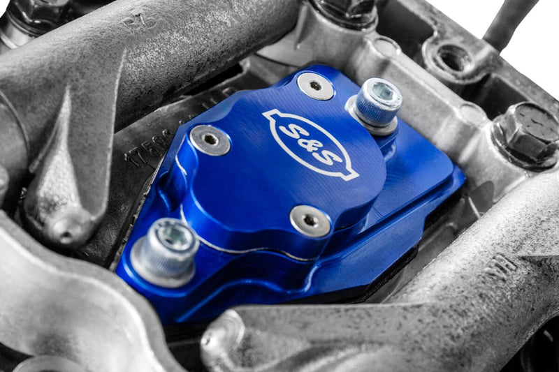 S&S Cycle Billet Head Breather for 2001-2002, 2004, 2006, 2008-2017 Harley-Davidson Cylinder Head Breather Blue Anodised 6061 Billet Aluminium Pair #900-1299