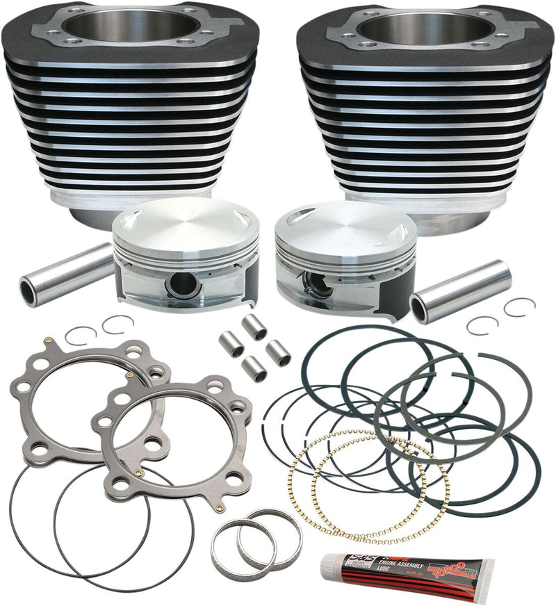 S&S Cycle Replacement Cylinder & Piston for S&S 106" Stroker Kit Cylinder and Piston Kit Powder-Coated Wrinkle Black