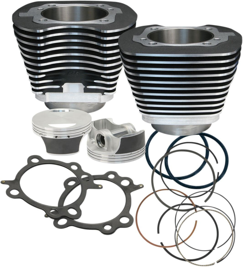 S&S Cycle Big Bore Cylinder Kit Black Aluminium