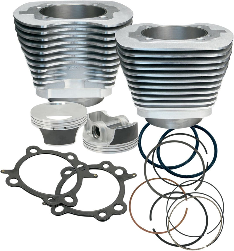 S&S Cycle Big Bore Cylinder Kit Silver Aluminium #910-0202