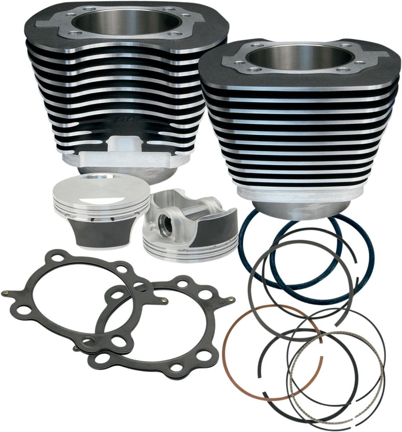S&S Cycle Big Bore Cylinder Kit Black Aluminium