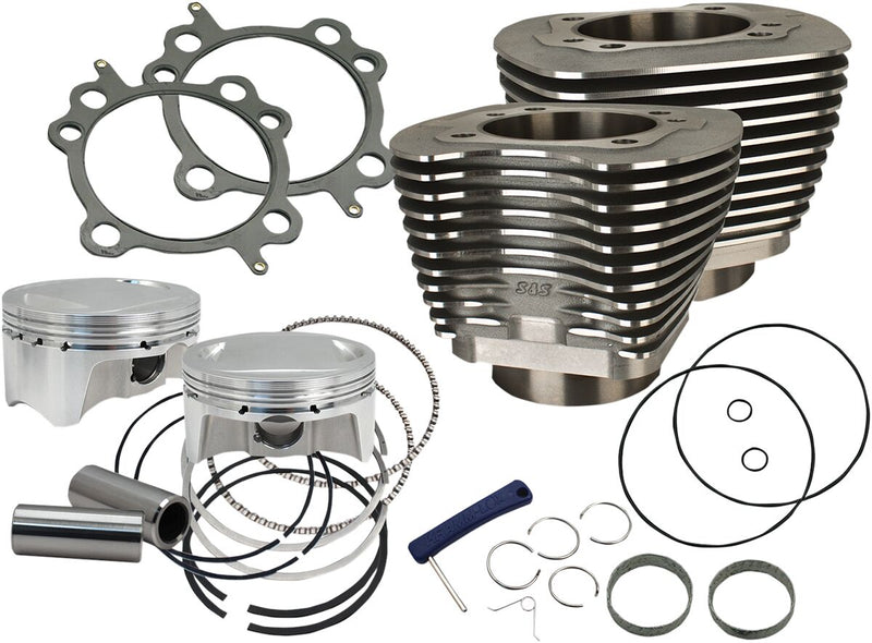 S&S Cycle Big Bore Cylinder Kit Black Aluminium #910-0481