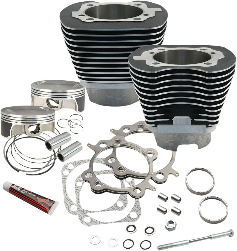 S&S Cycle Big Bore Cylinder Kit Black Aluminium #910-0221