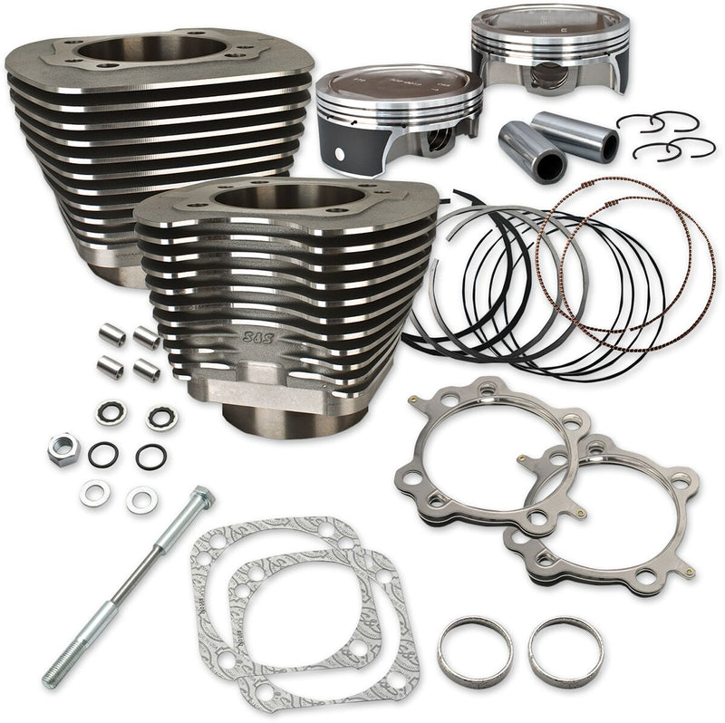 S&S Cycle Big Bore Cylinder Kit Black Aluminium #910-0338
