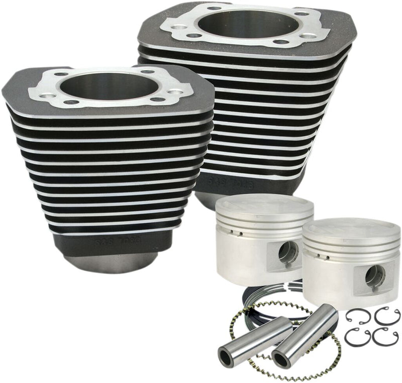 S&S Cycle Cylinder & Piston Kit Cylinder and Piston Kit Wrinkle Black