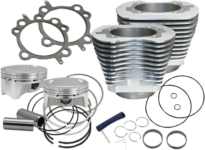 S&S Cycle Bolt-In Sidewinder® 4" Big Bore Kits Cylinder and Piston Kit Silver