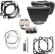 S&S Cycle Cylinder Kit for 2017-2025 Harley-Davidson Big Bore Highlighted Fins Wrinkle Black Bolt-On #910-0684A