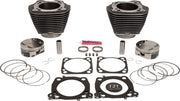 S&S Cycle Cylinder Kit for 2017-2025 Harley-Davidson Stroker Black Granite Highlighted Fins Bolt-On