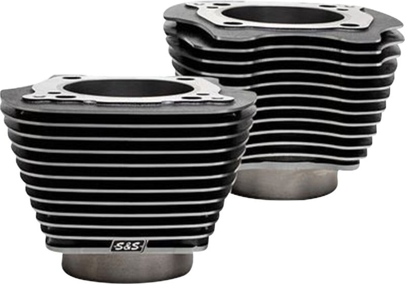 S&S Cycle Cylinder Set for 2017-2025 Harley-Davidson Black Granite Highlighted Fins Unhoned