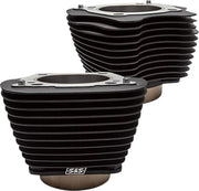 S&S Cycle Cylinder Set for 2017-2025 Harley-Davidson Non-Highlighted Fins Wrinkle Black Unhoned #498.2