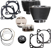 S&S Cycle Big Bore Cylinder Kit for 2017-2023 Harley-Davidson Black Granite Highlighted Fins #910-0850A