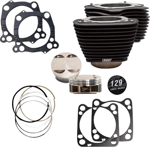 S&S Cycle Big Bore Cylinder Kit for 2017-2023 Harley-Davidson Non-Highlighted Fins Powder-Coated