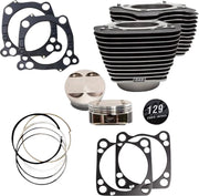 S&S Cycle Big Bore Cylinder Kit for 2017-2023 Harley-Davidson Highlighted Fins Powder-Coated