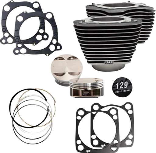 S&S Cycle Big Bore Cylinder Kit for 2017-2023 Harley-Davidson Highlighted Fins Powder-Coated