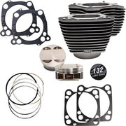 S&S Cycle Big Bore Cylinder Kit for 2017-2023 Harley-Davidson Highlighted Fins Powder-Coated