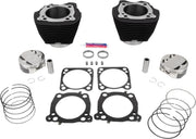 S&S Cycle Big Bore Cylinder Kit for 2017-2023 Harley-Davidson Non-Highlighted Fins Powder-Coated