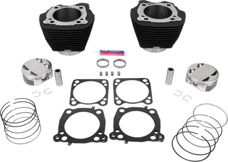 S&S Cycle Big Bore Cylinder Kit for 2017-2023 Harley-Davidson Non-Highlighted Fins Powder-Coated