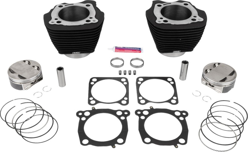S&S Cycle Big Bore Cylinder Kit for 2017-2023 Harley-Davidson Non-Highlighted Fins Powder-Coated #910-0849A