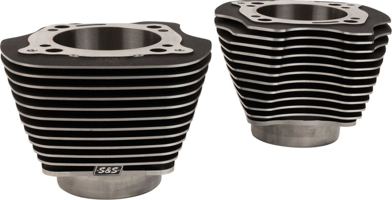 S&S Cycle Cylinder Set for 2017 Harley-Davidson Black Highlighted Fins Unhoned Pair #910-1005A