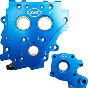 S&S Cycle TC3 Oil Pump and Cam Support Plate Kit Blue Aluminium #310-0732