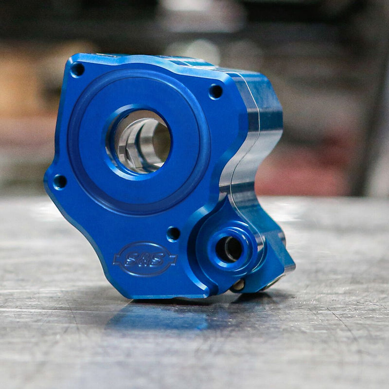 S&S Cycle Oil Pump Anodised Blue Billet Aluminium Each