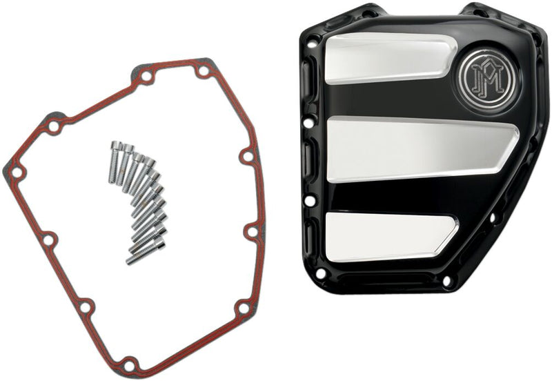 Performance Machine Cam Cover - Each, Scallop - Black / Platinum Cut™ for Harley-Davidson Touring, Softail, Dyna & Trike 1996-2017